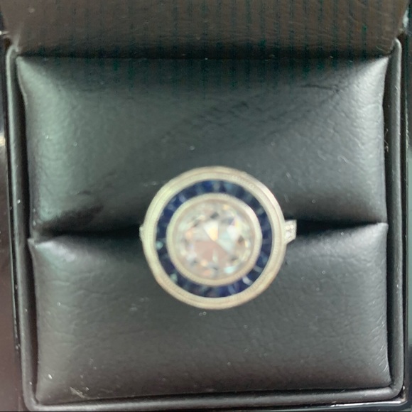 Art Deco 2 ct  old European Cz ring - Picture 1 of 7